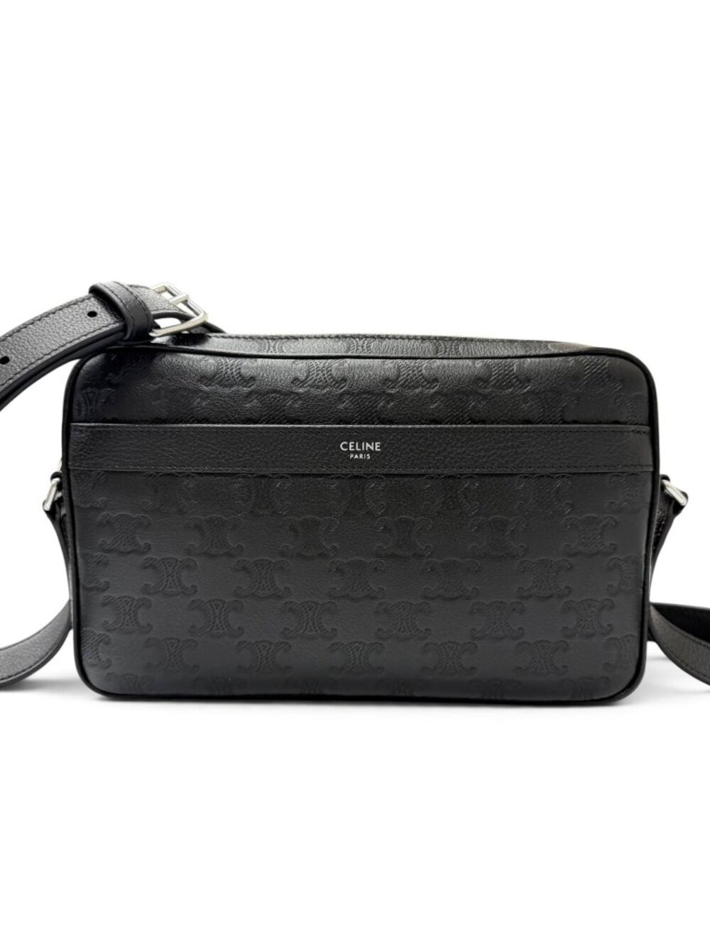 Celine Horizontal Messenger Leather Triomphe Medium Shoulder Bag